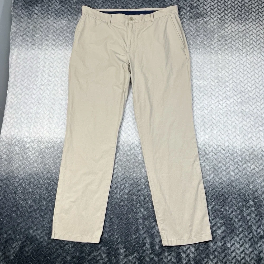 Vineyard Vines On The Go 5 Pocket Pants Mens 36x32 Khaki Golf OTG Lightweight